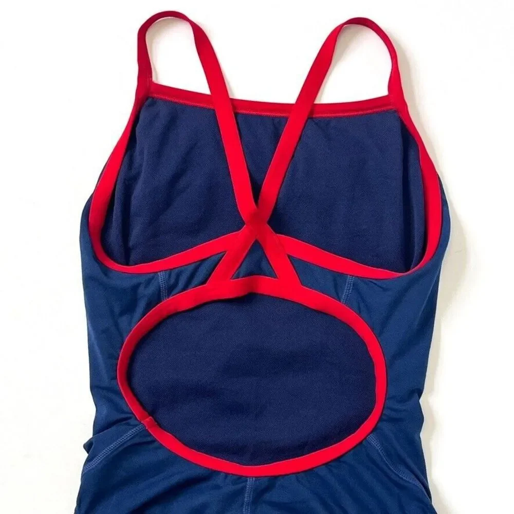 Speedo Endurance+ Flyback Training Swimsuit Women's Size 28 Blue LI Aquatic Club - Picture 6 of 7